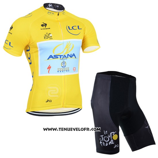 2014 Maillot Ciclismo Tour DE France Lider Astana Lider Jaune Manches Courtes et Cuissard